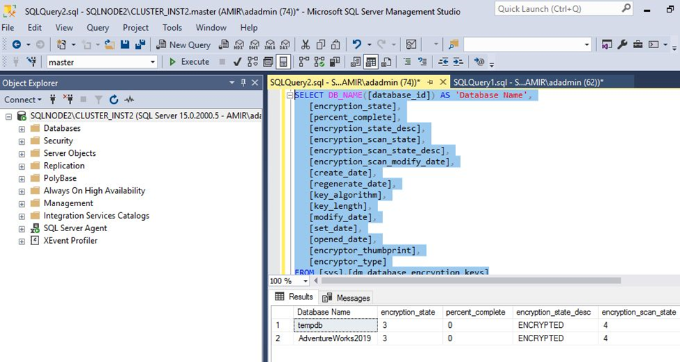 Encrypt an Existing MS SQL Server 2019 Database in always on ...